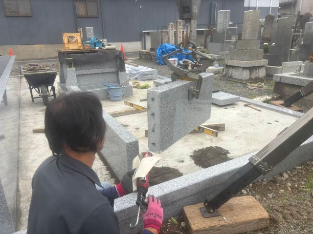 桑名市佛眼院　永代供養墓工事　㉞個別墓外柵設置